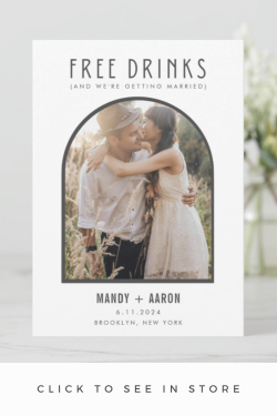 Funny Save the Date | Free Drinks Arch Photo 